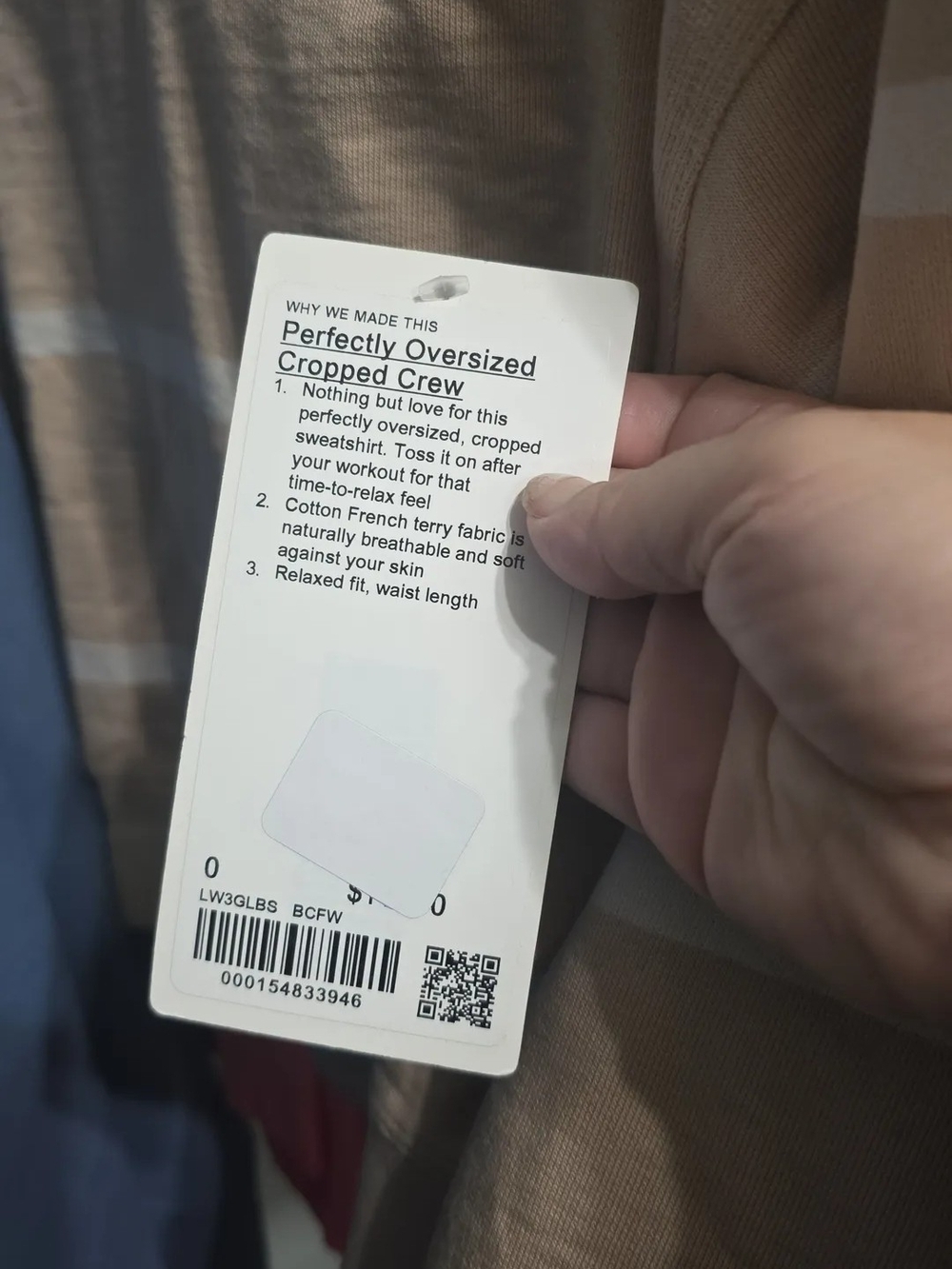 NWT Lululemon Perfectly Oversized Cropped Crew Size 0 - Picture 2 of 2